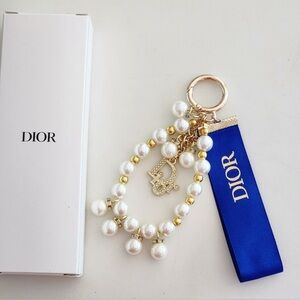 NIB Dior Keychain Pearl Bag Charm